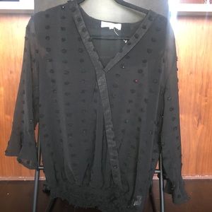 Solitaire Black Surplice Top